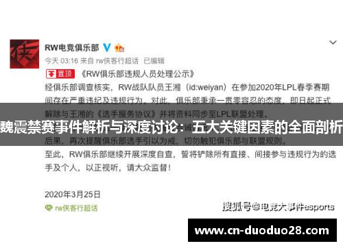魏震禁赛事件解析与深度讨论：五大关键因素的全面剖析