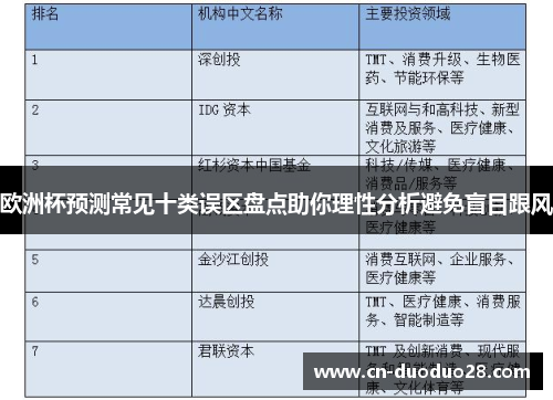 欧洲杯预测常见十类误区盘点助你理性分析避免盲目跟风